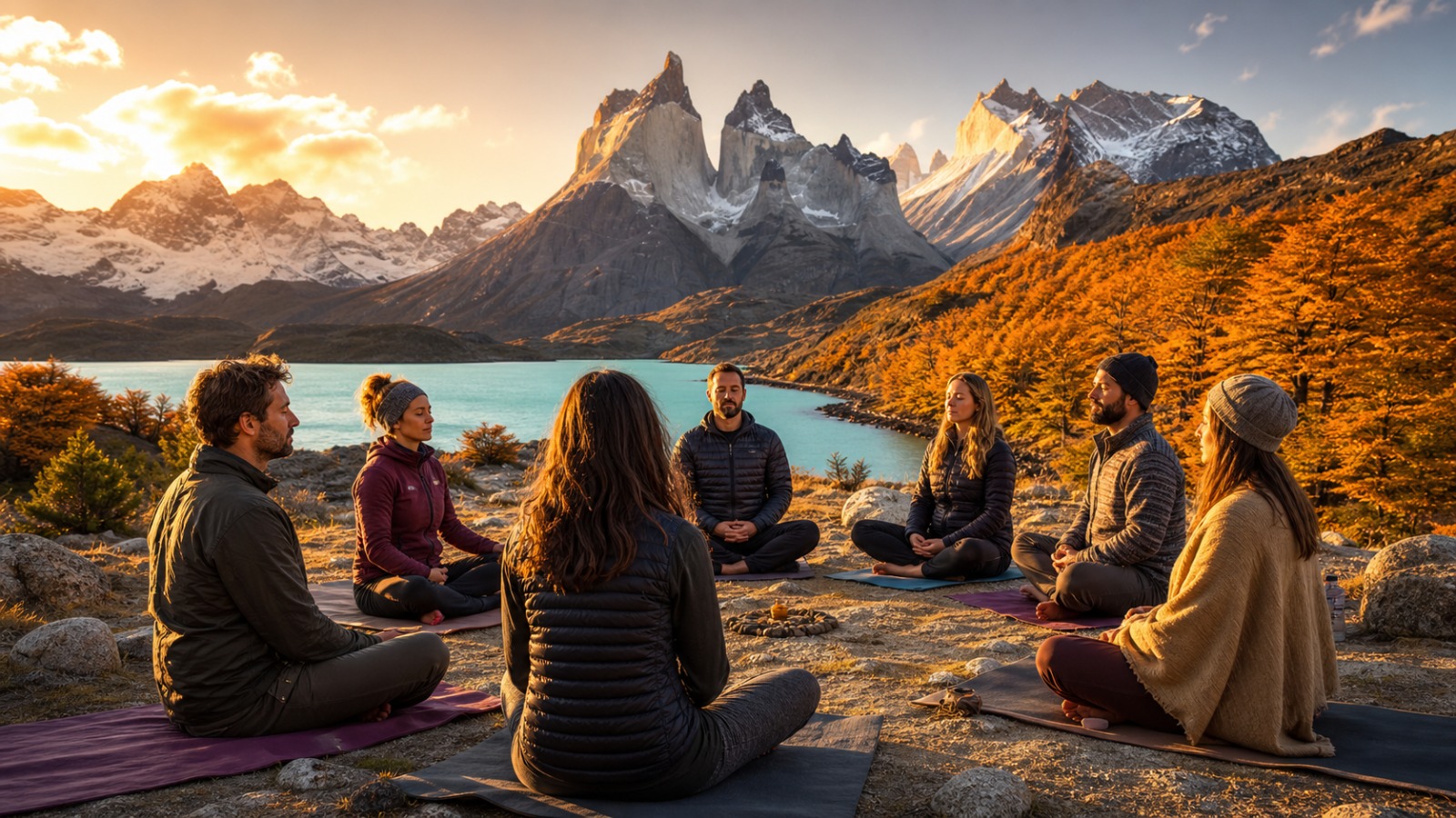 Sesja medytacyjna w Torres del Paine, Patagonia